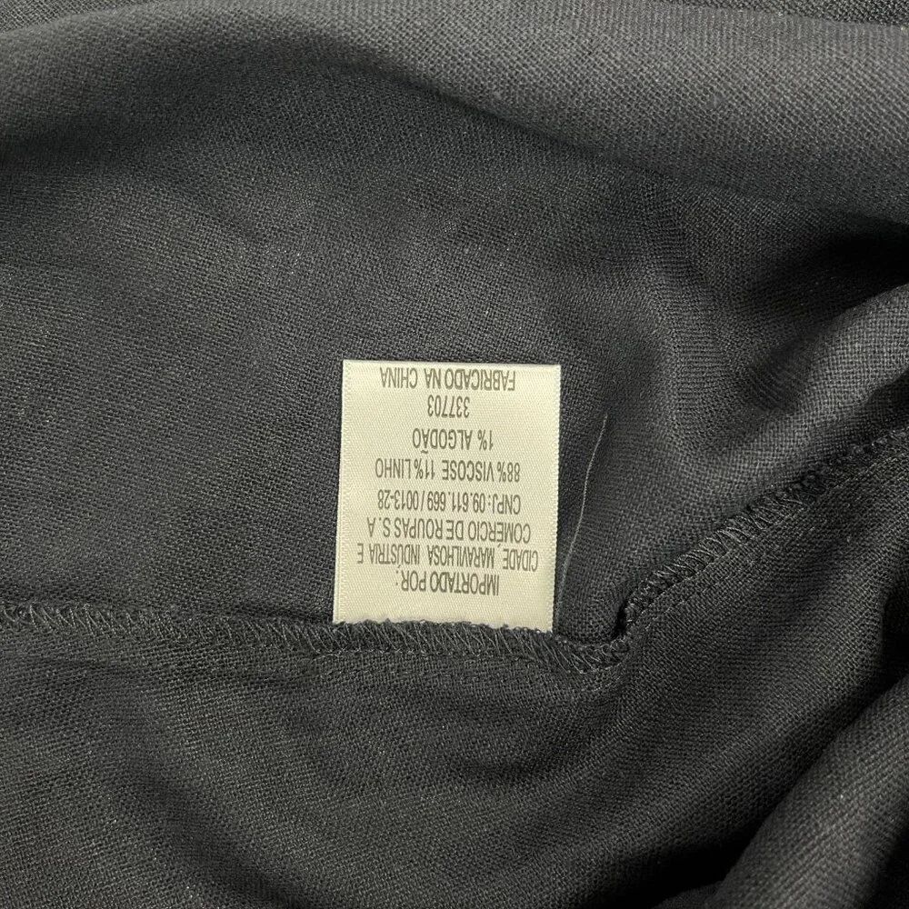 NWOT Farm Rio Linen Blend Black Sleeveless Maxi Dress Size L - Picture 9 of 12